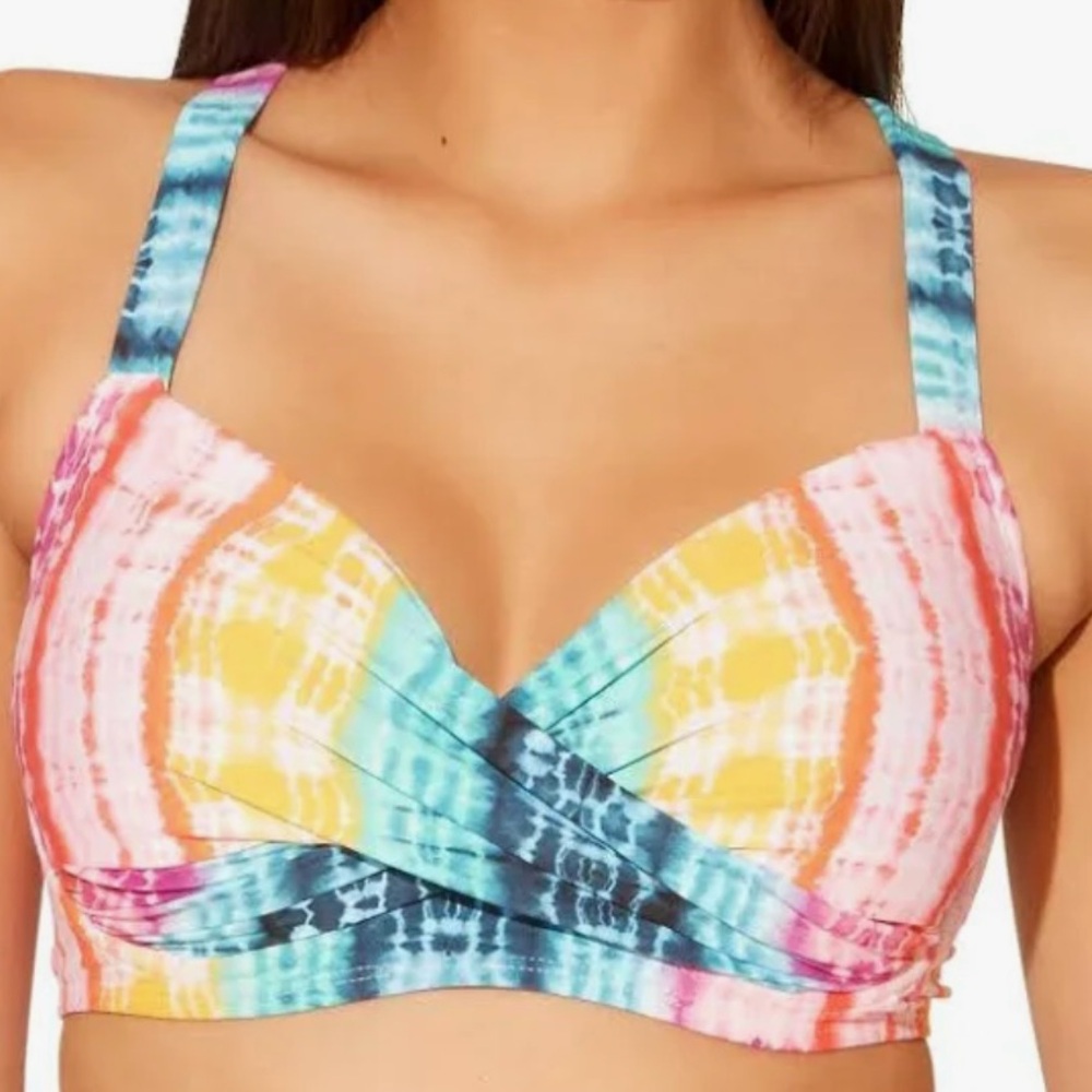 Colorful Tie-Dye Bikini Top